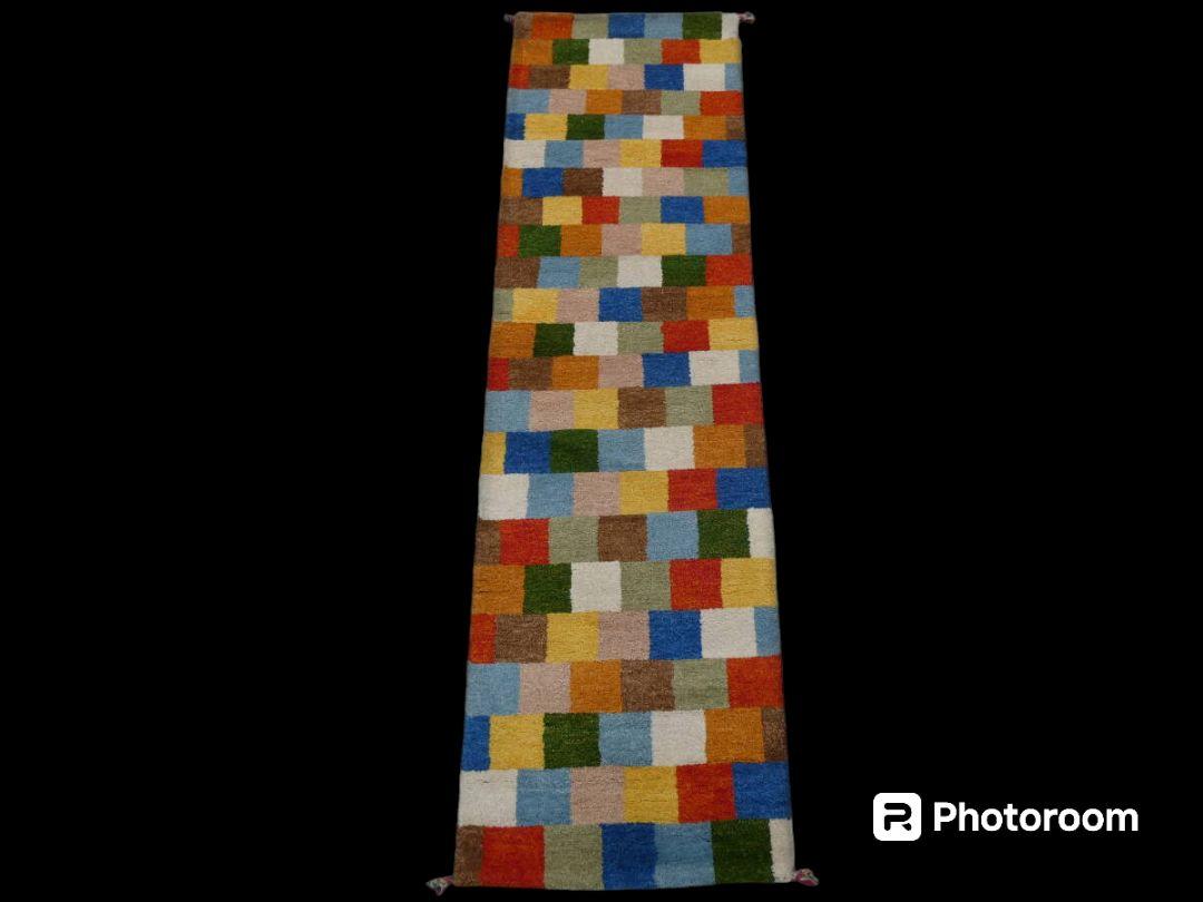 ◆お待たせSALE◆　271×73cm　ギャッベ　ペルシャ絨毯　手織り