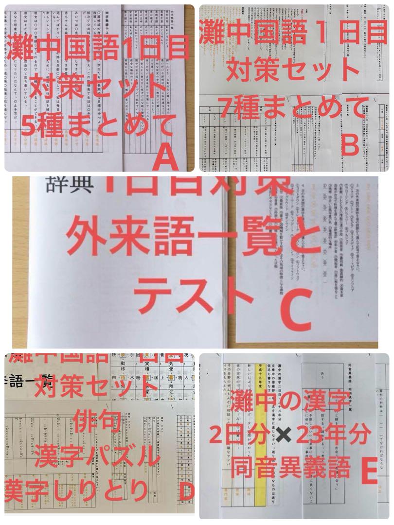 灘中国語対策　ABCDE 国語知識13種➕外来語➕俳句➕漢字パズル➕過去問漢字