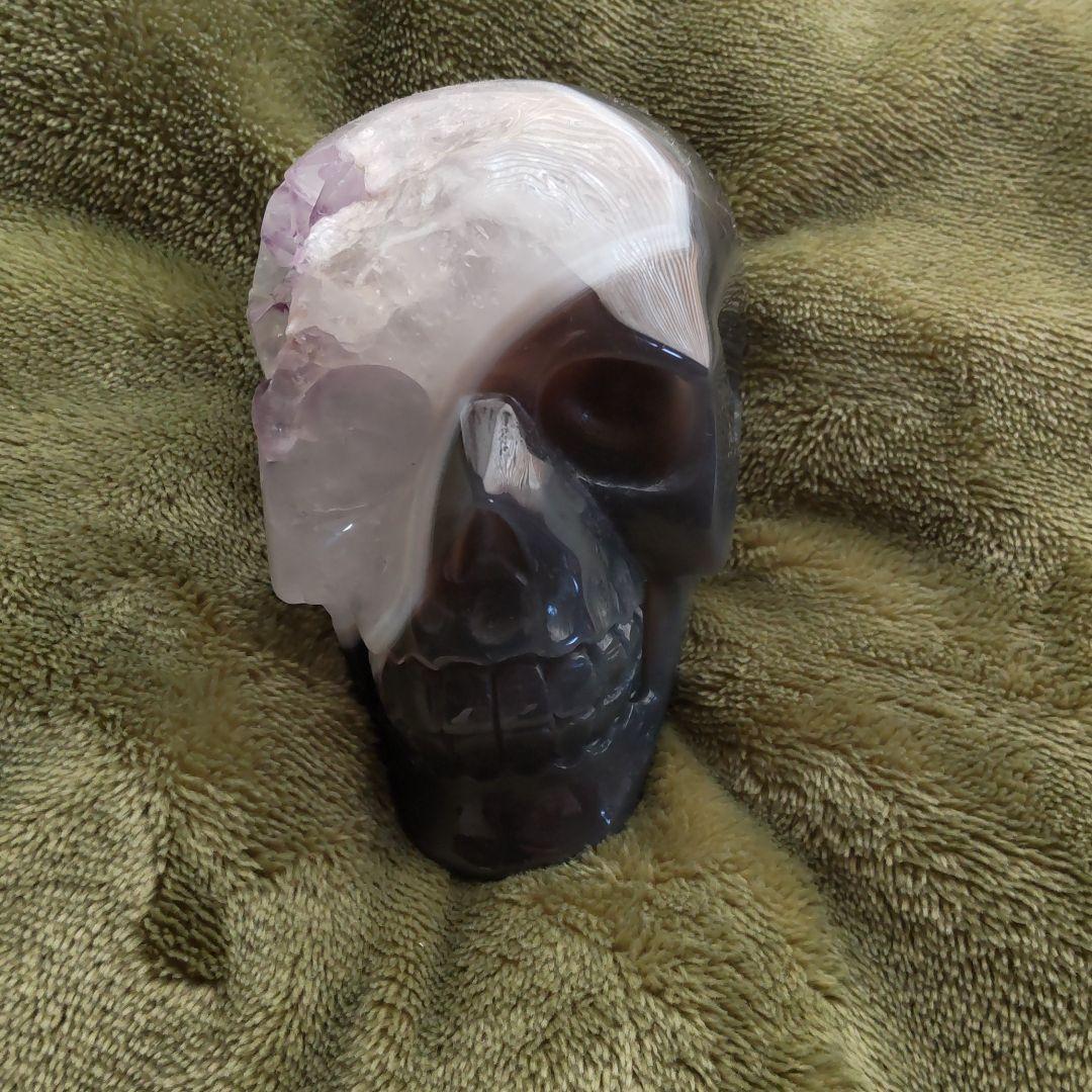 天然石スカル アメジストクラスター naturalrock scull