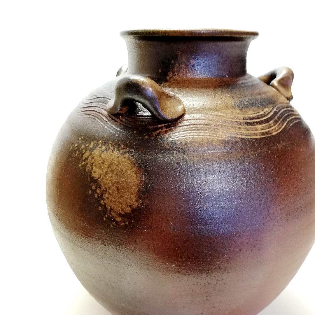 商店商店備前焼 壷 堀川南山作 後楽窯 共箱付き 骨董品 年代物 陶芸品