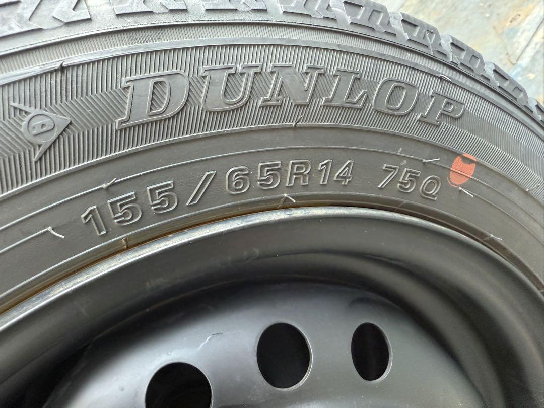 ギシンダンロップスタッドレス155／65R14 75Qスチールホイール付き