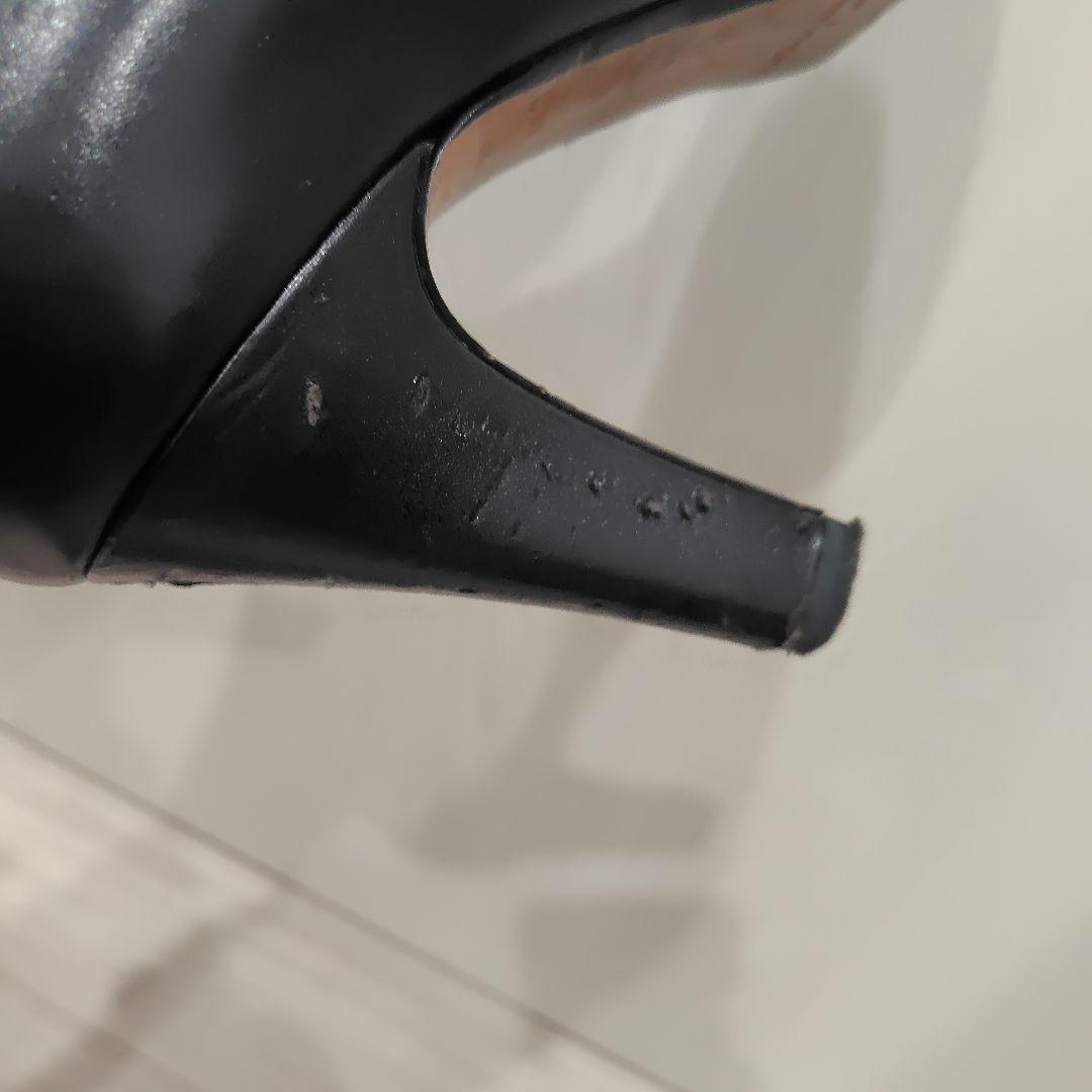 Clarks クラークス　黒レザーブーティ ジッパー 高ヒール　ショートブーツ