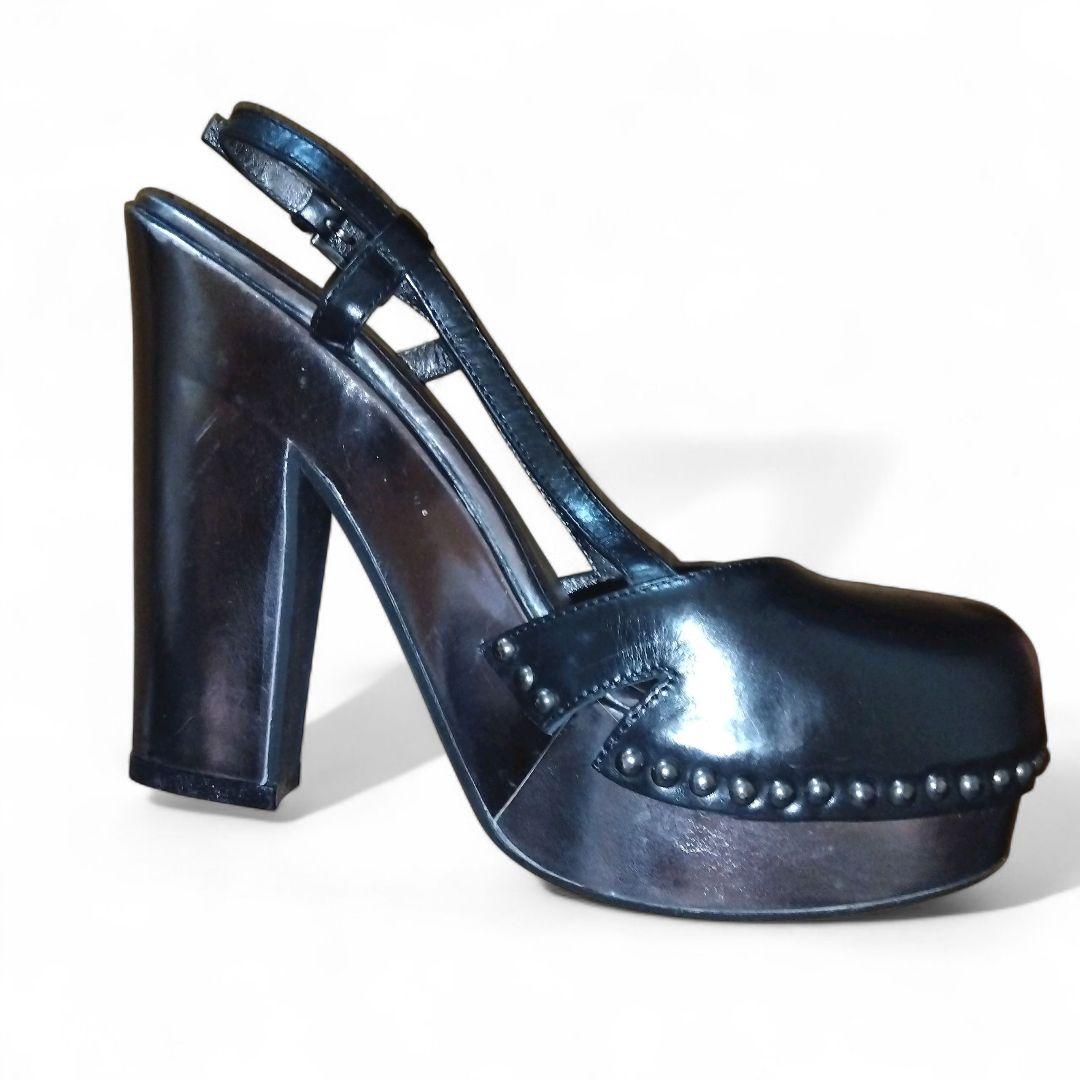 極美品】PRADA/プラダ サンダル ヒール ストラップ 34 - メルカリ