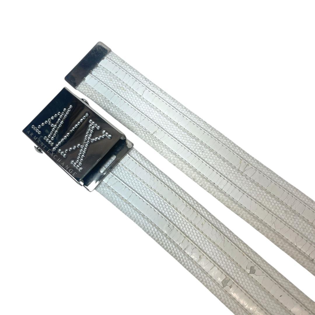 良品 ARMANI EXCHANGE 3041 ベルト ラインストーン ナイロン