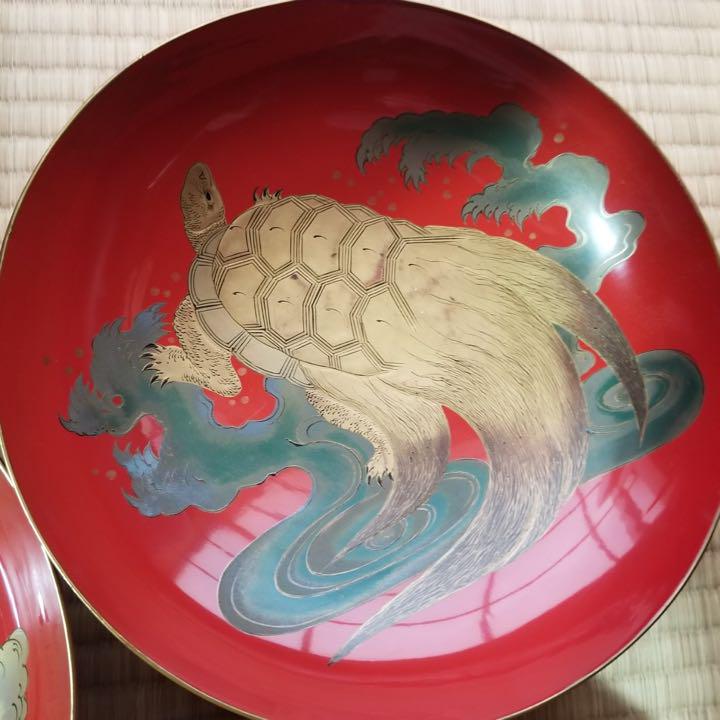 得価在庫 時代 朱塗三宝と松竹梅鶴亀五段盃 WnMiC-m92605096345 金蒔絵 低価超激得