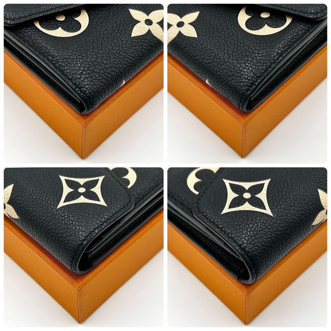 【極美品】ルイヴィトン アンプラント サラ バイカラー 長財布 黒 ※真贋鑑定済 最高級美品】ヴィトン アンプラント ヴィクトリーヌ 折り財布