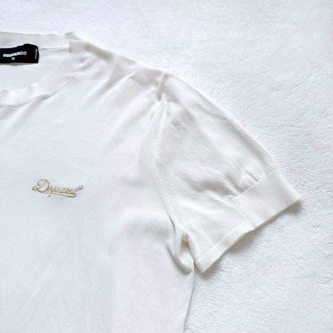 新品　DSQUARED2 ディースクエアード　ロゴ　ニット　カットソー　ホワイト