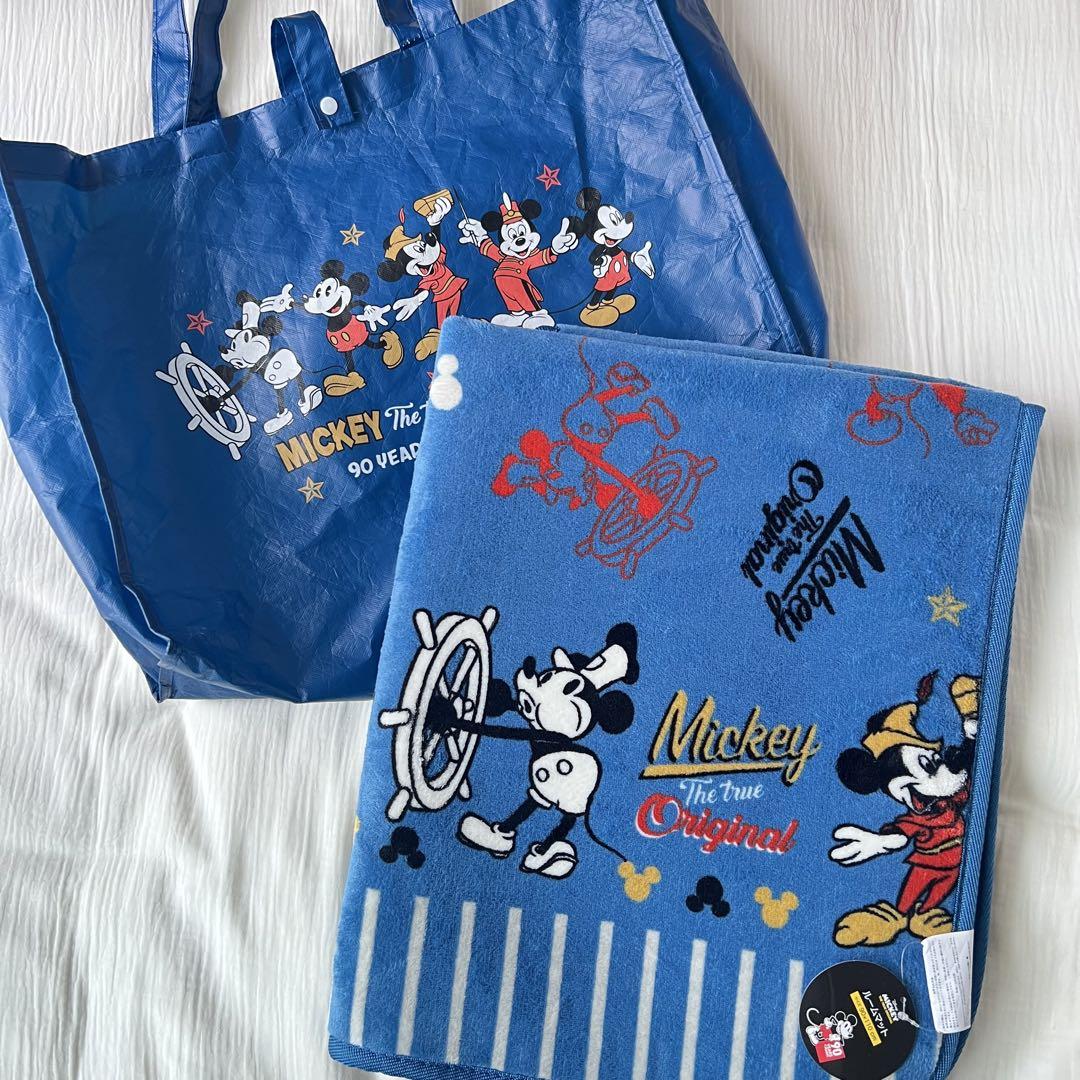ルームマット カーペット ディズニー ミッキー 90×110cm ブルー 可愛い