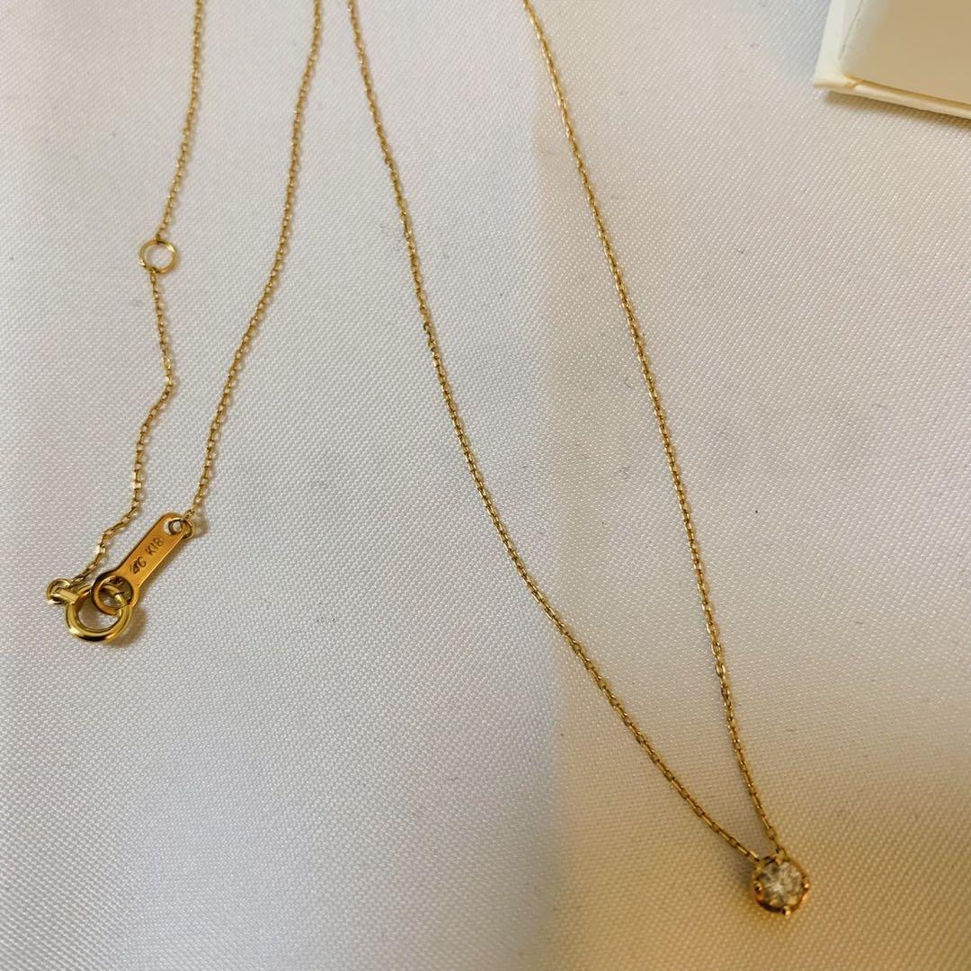 美品4℃ K18ゴールド ネックレス ダイヤモンド付き - メルカリ