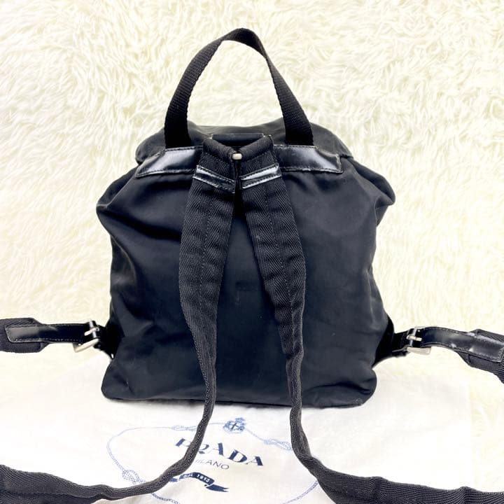 美品 ✨PRADA プラダ リュック ナイロン レザー バックパック 黒 【爆