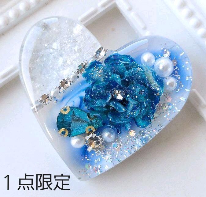 レジン ハ―ト ヘアゴム ポニーフック ブローチ ハンドメイド