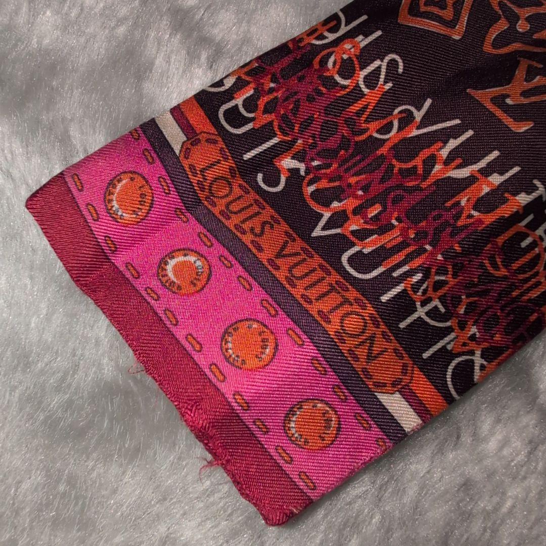 LOUIS VUITTON ルイヴィトン モノグラム柄 シルクスカーフ バンドー