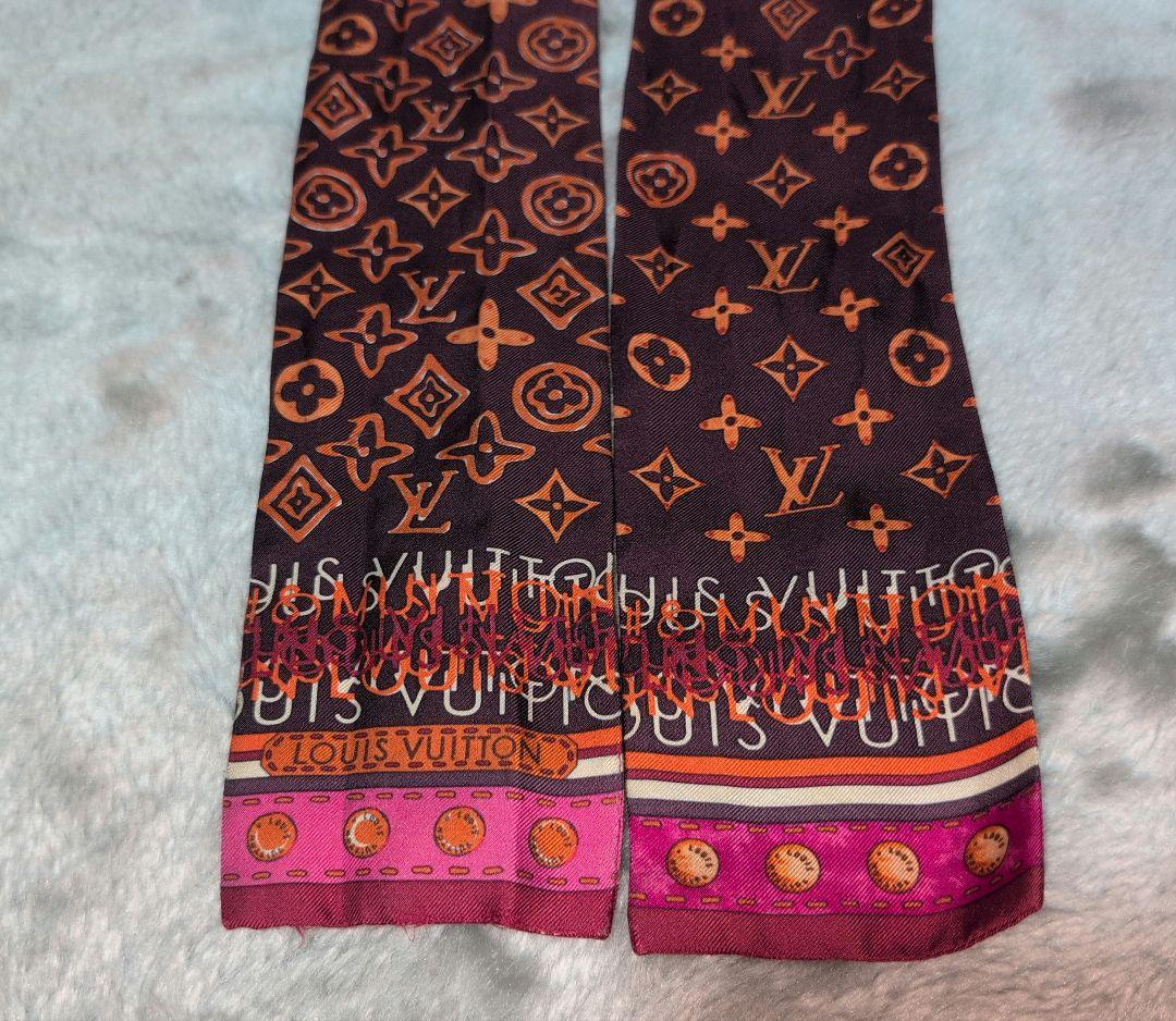 LOUIS VUITTON ルイヴィトン モノグラム柄 シルクスカーフ バンドー
