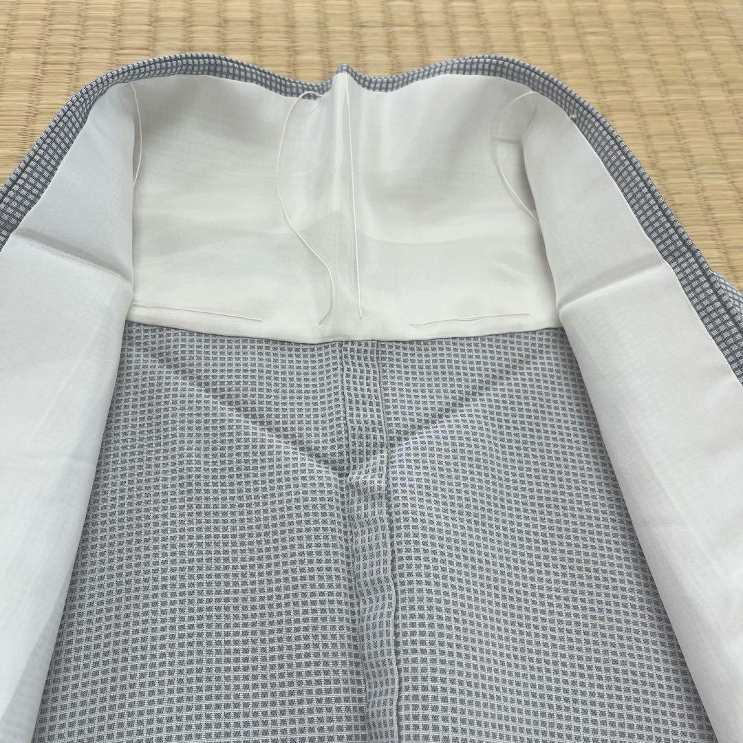 正絹【単衣】お召 角通(未使用品)【松屋】