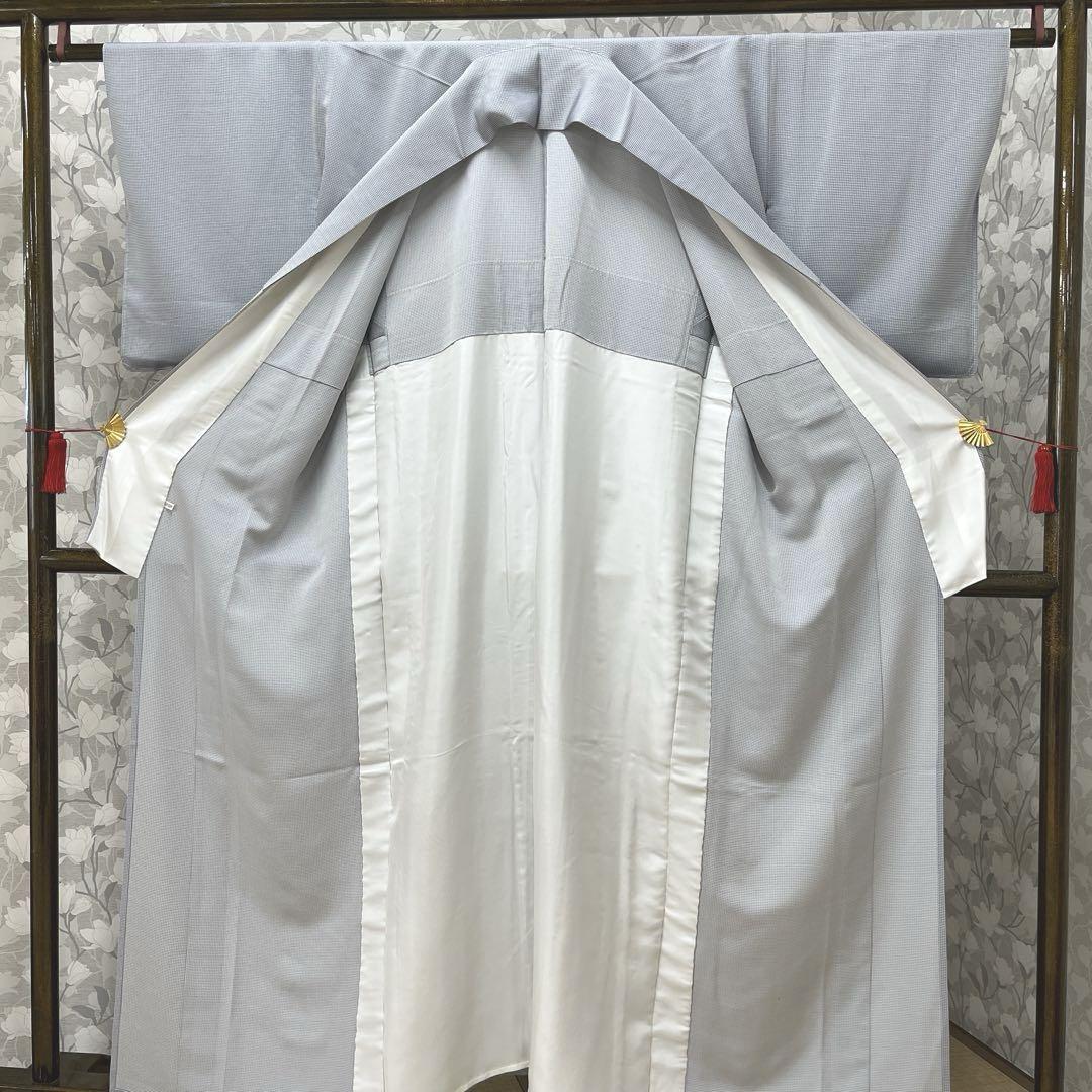 正絹【単衣】お召 角通(未使用品)【松屋】