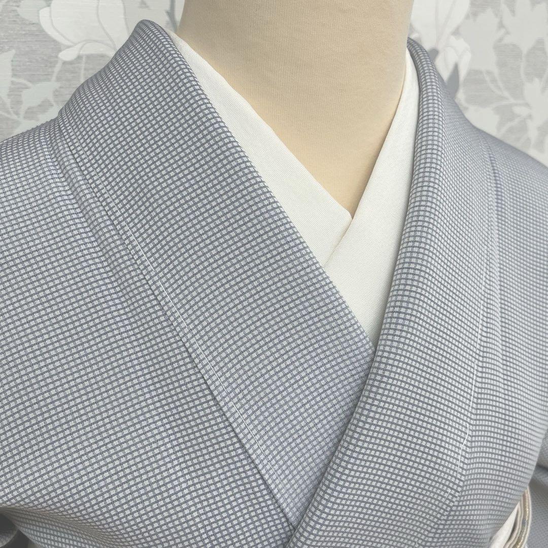 正絹【単衣】お召 角通(未使用品)【松屋】