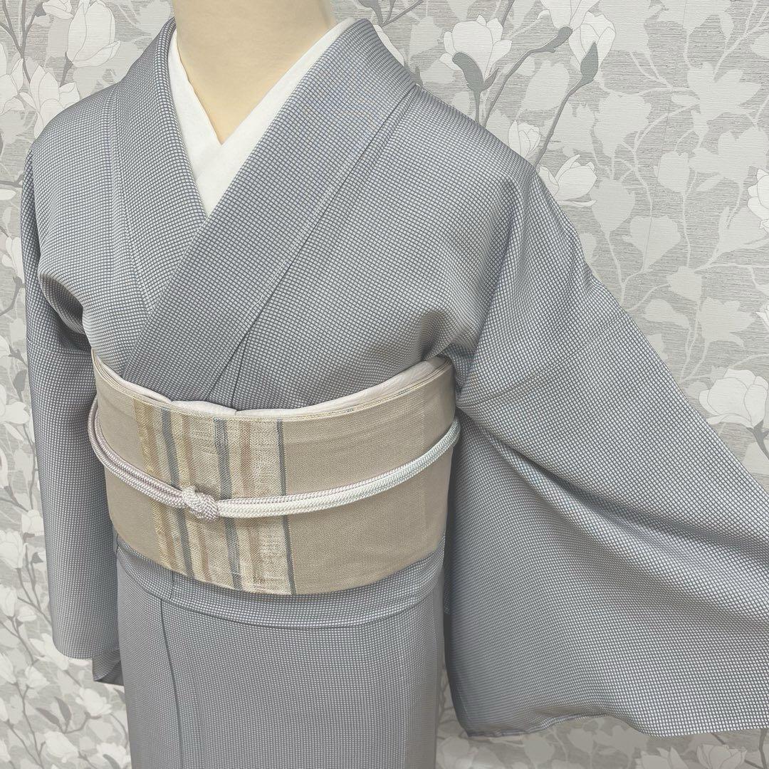 正絹【単衣】お召 角通(未使用品)【松屋】