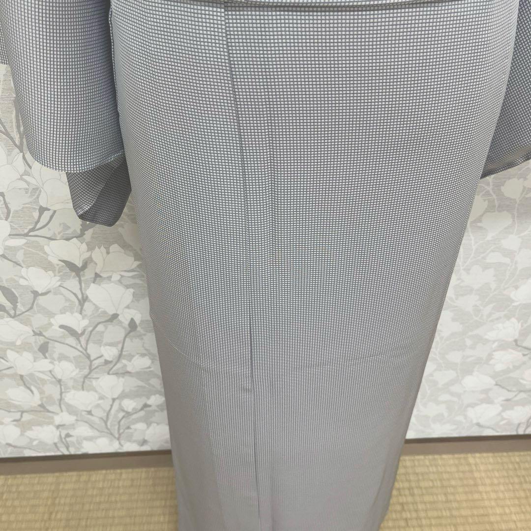 正絹【単衣】お召 角通(未使用品)【松屋】