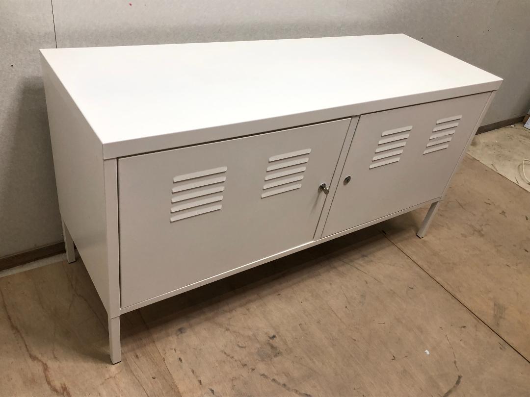 【イケア-】IKEA PS キャビネット ホワイト 鍵付き　250128-1