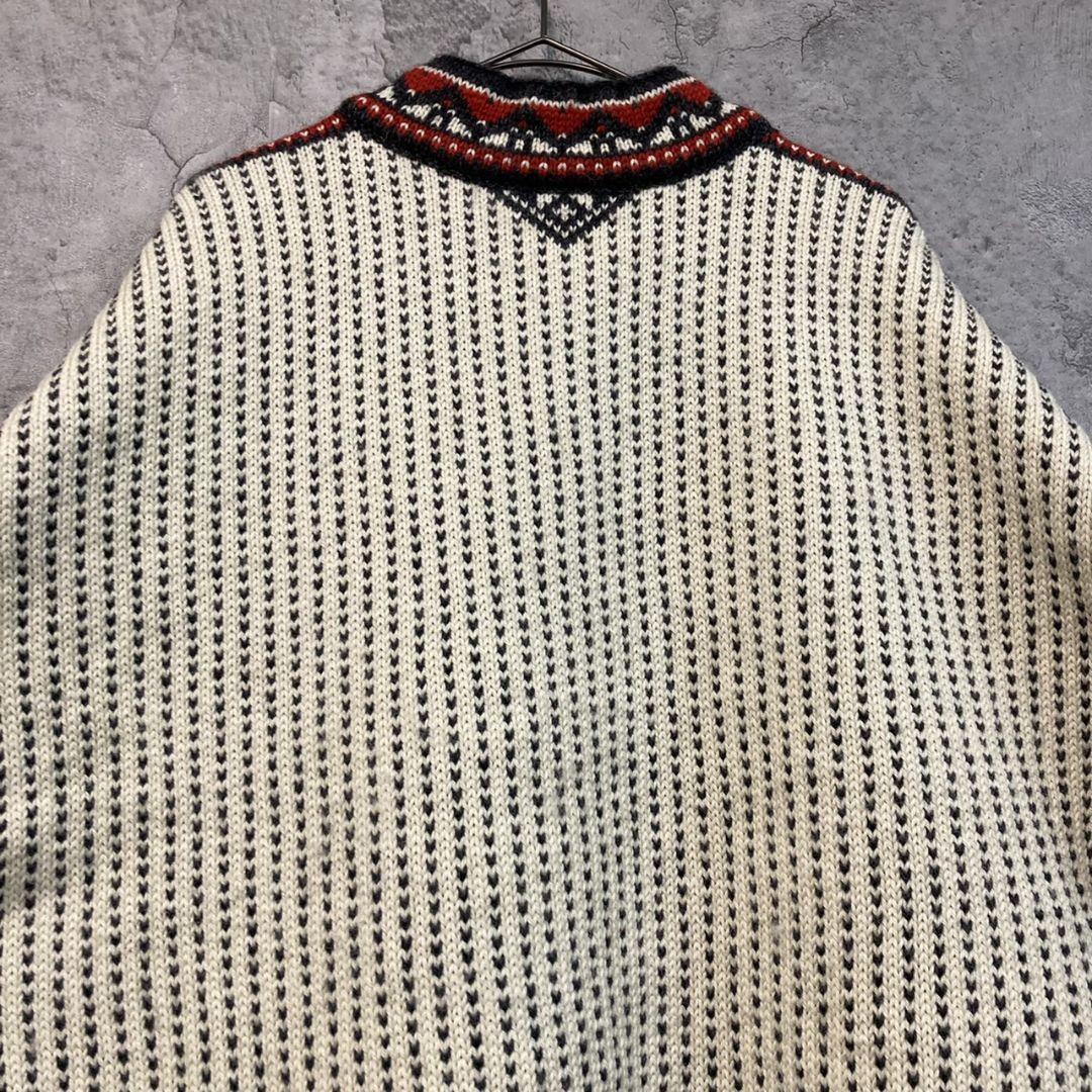 限定SALE人気SALE 北欧 ノルウェー製 ユーロ古着 ヴィンテージ ウール ニット 民族 総柄 XL IYkWU-m92628231616 HOTセール