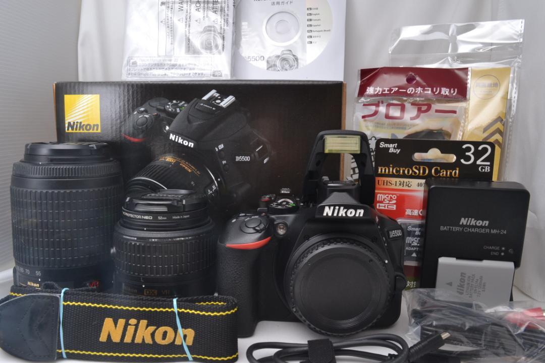 Nikon ニコン D5500 ダブルズーム 元箱付★