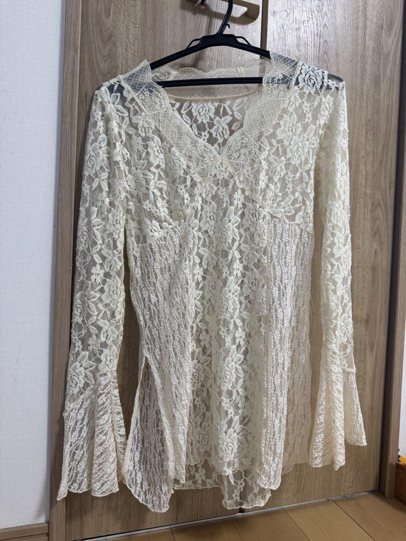 トップス COMBINATION LACE TOP AMERI VINTAGE