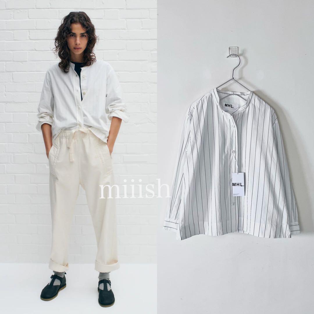 新品タグ付 2025SS マーガレットハウエル ワーカーストライプコットンシャツ 新品タグ付 2025SS マーガレットハウエル ワーカーストライプコットンシャツ