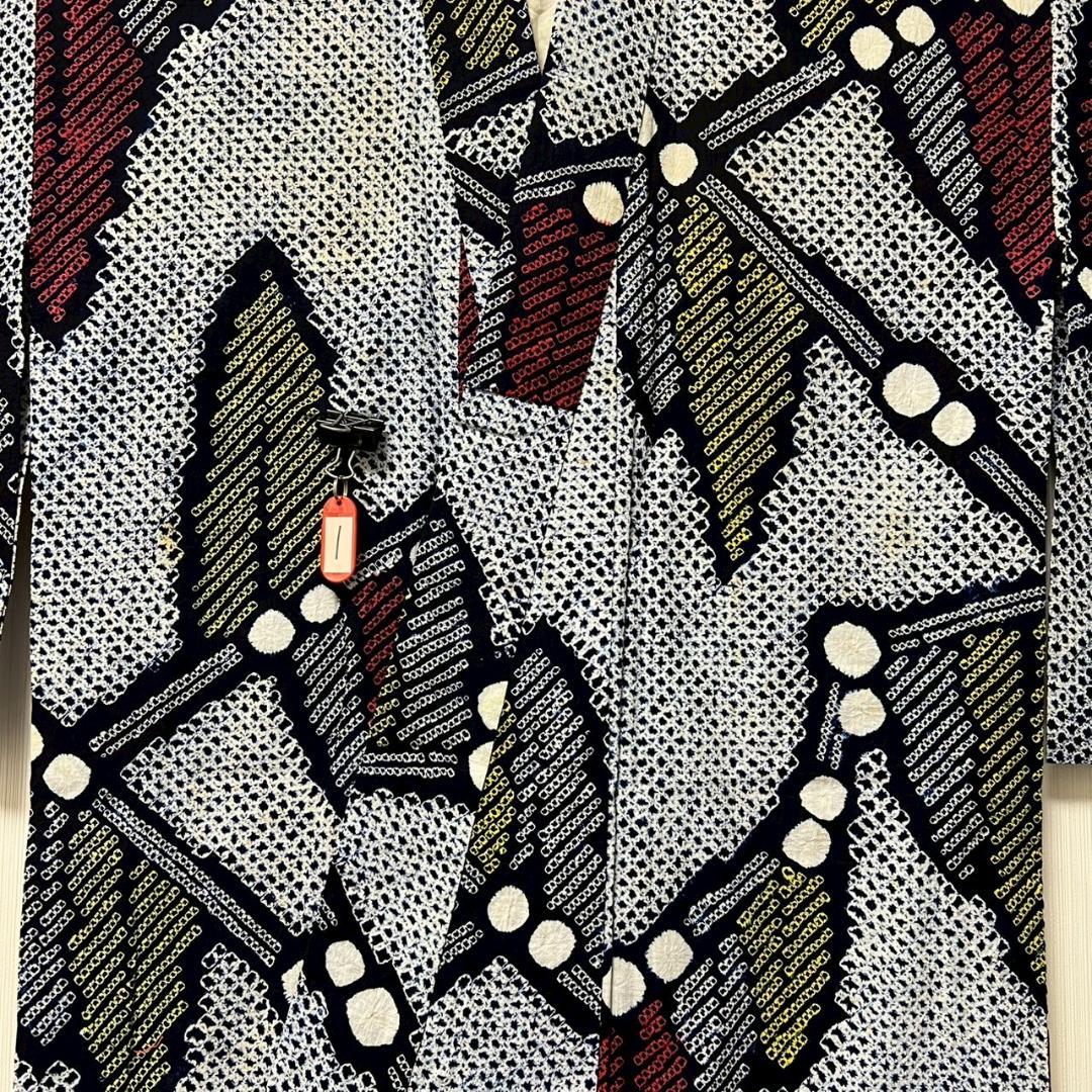 KL3160 有松鳴海絞り 浴衣 身丈153cm 夏着物 木綿 KL3160 有松鳴海絞り 浴衣 身丈153cm 夏着物 木綿