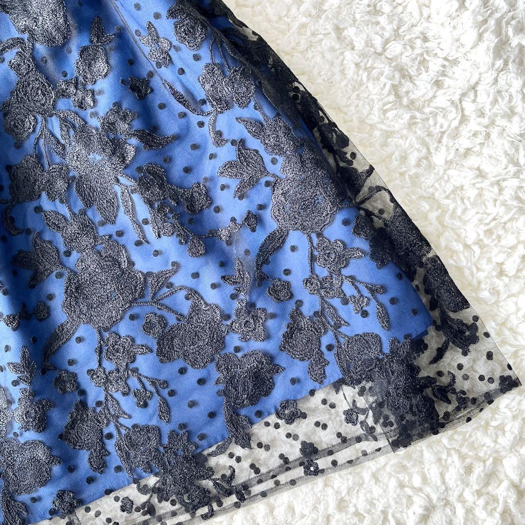美品♡グレースコンチネンタル　ロングワンピース　　刺繍　ドット　チュール　レース