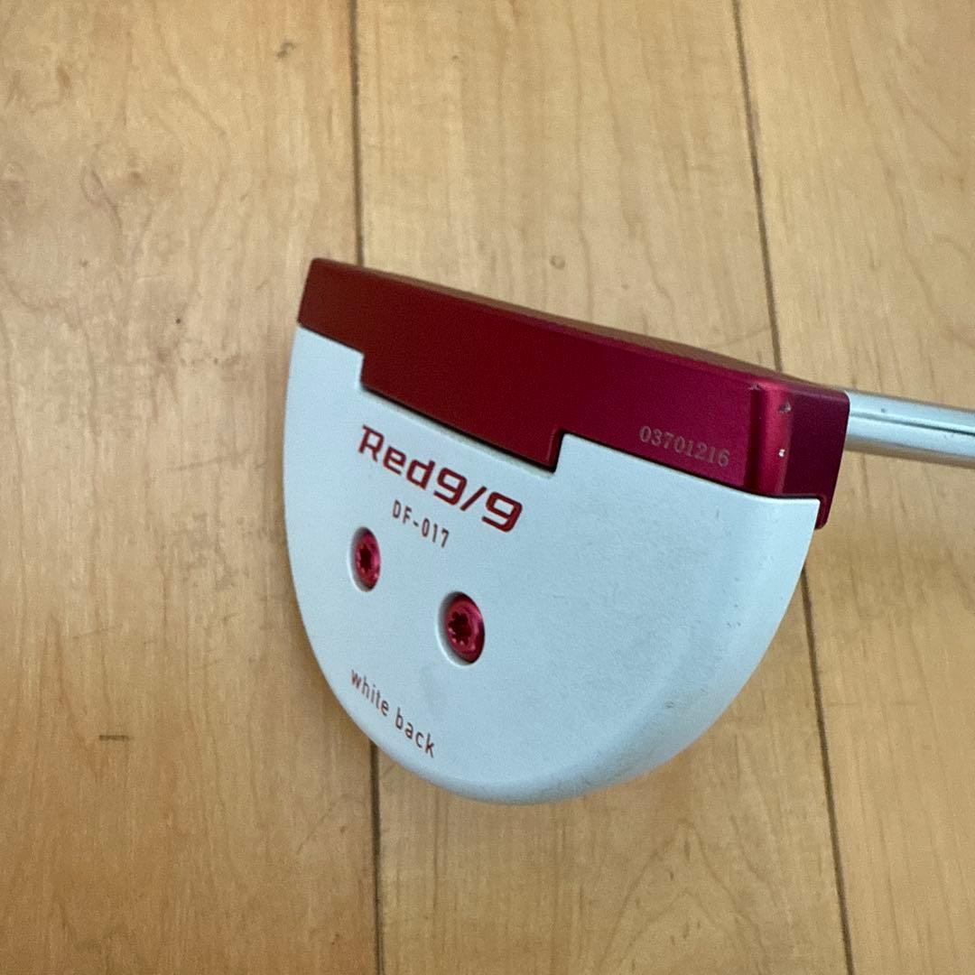 Red9 パター 赤白 ストライプヘッドカバー付き　新品グリップ付き33インチ