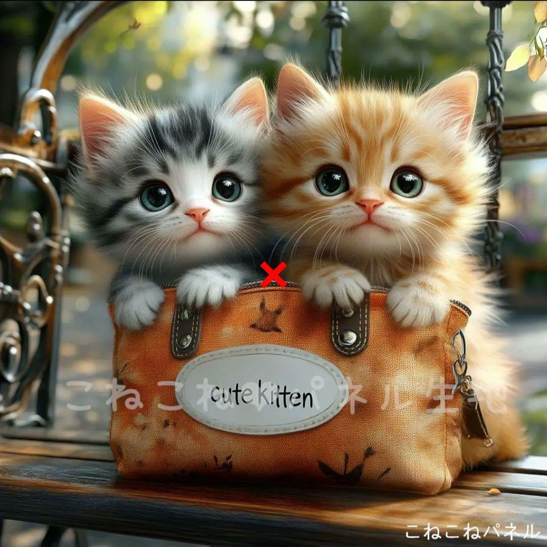 可愛いねこパネル生地 ハンドメイド