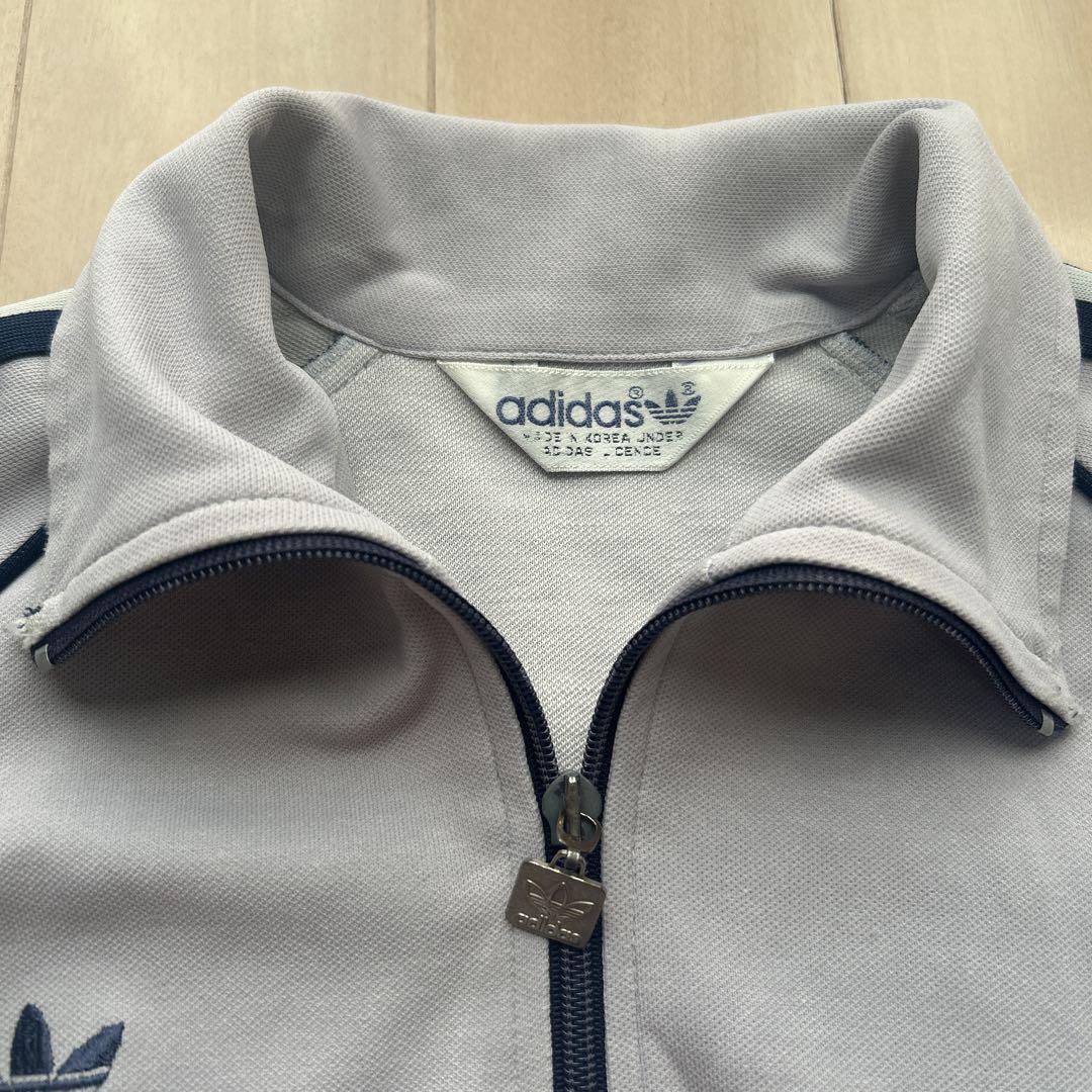 【希少カラー】adidas トラックジャケット グレー×ネイビー ジャージ 上