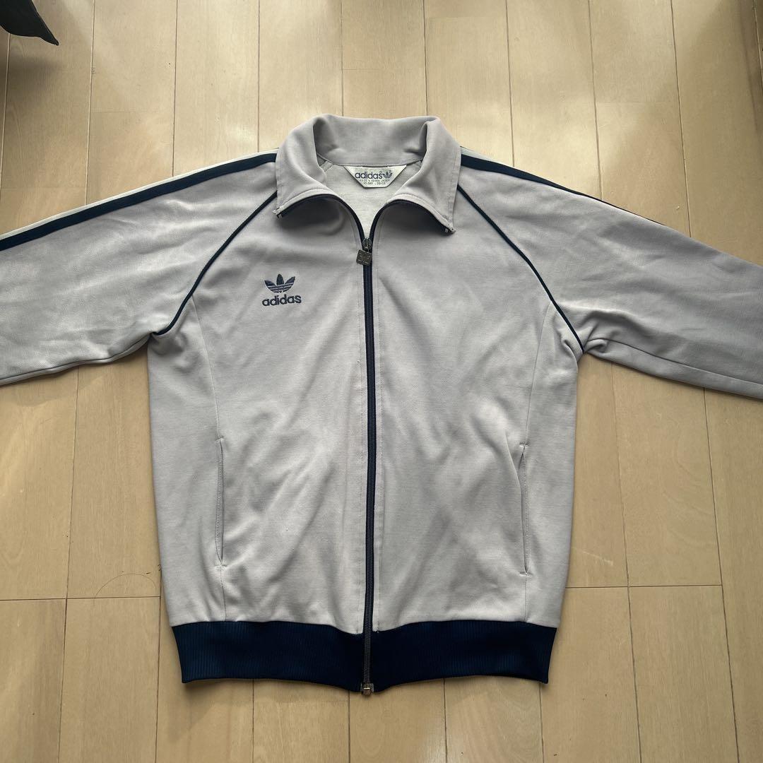 【希少カラー】adidas トラックジャケット グレー×ネイビー ジャージ 上