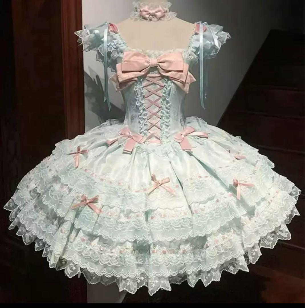 水色フリル付きコスプレ衣装 姫系コスプレ衣装 水色 フリル - メルカリ