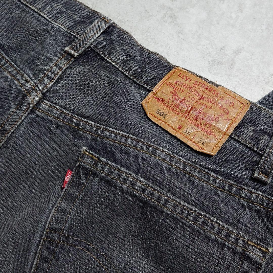 90s Levi's 501 USA製 先染めブラック W36 ヴィンテージ 画像7