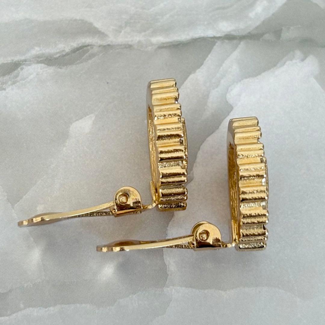 【極美品】Dior✨イヤリング ディオールロゴ オーバルラインストーンdm232