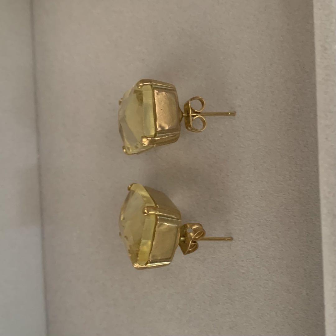 Caline Paris Vintage カラークリスタルピアス イエロー - メルカリ