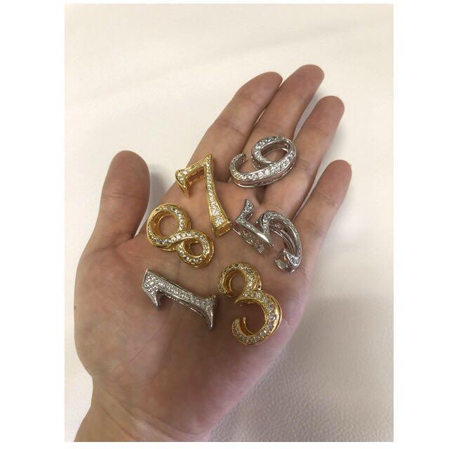 BIG ペンダント ヘッド ナンバー ネックレス メンズ ゴールド  アクセ