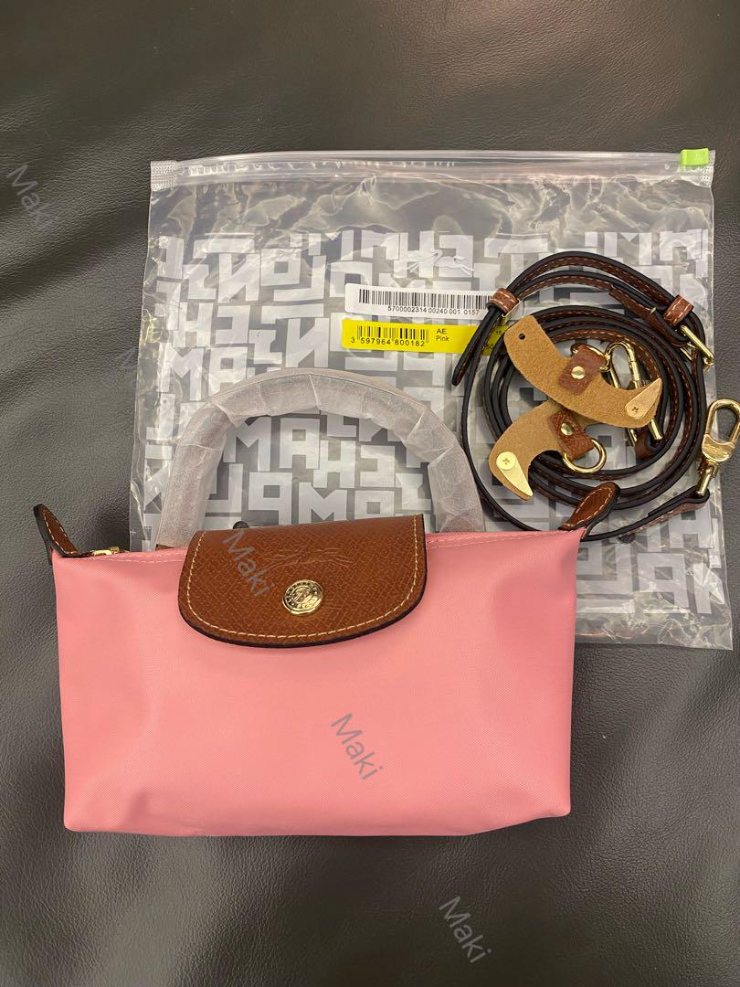 ロンシャン　ショルダーバッグ プリアージュ　XSミニバッグ　ピンク　ブラウン蓋