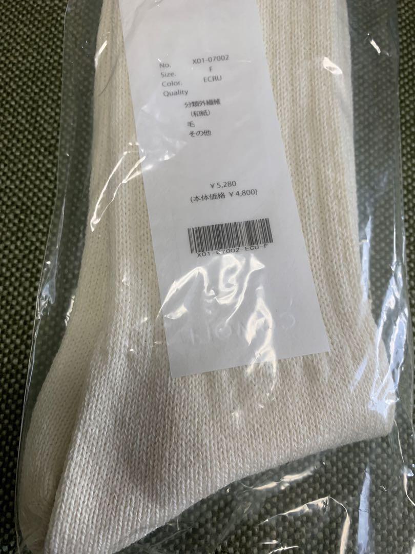 COMOLI コモリ 和紙ウールソックス ECRU