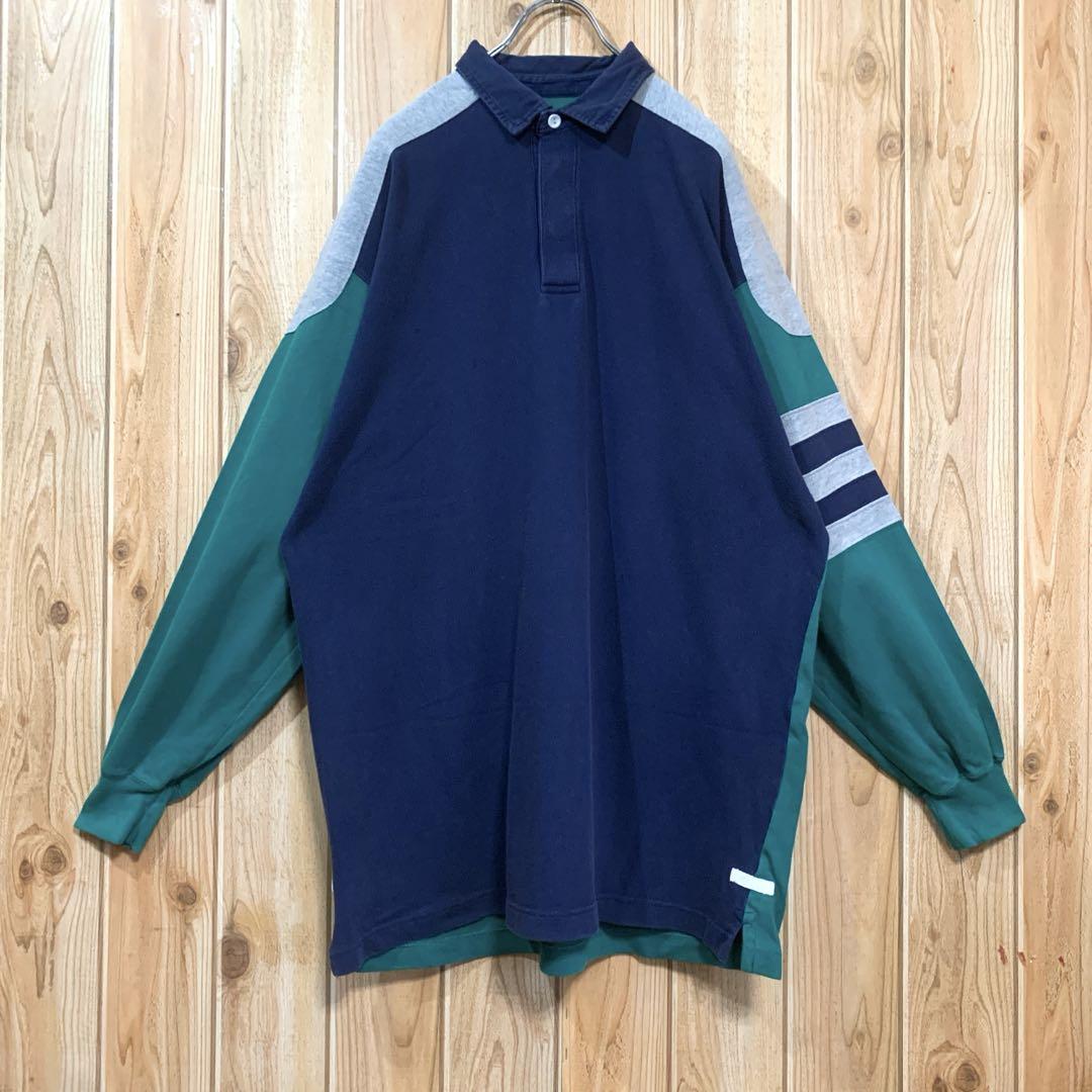 『90s』ST.JOHN'S BAY ラガーシャツ ◎コットン ビッグサイズ