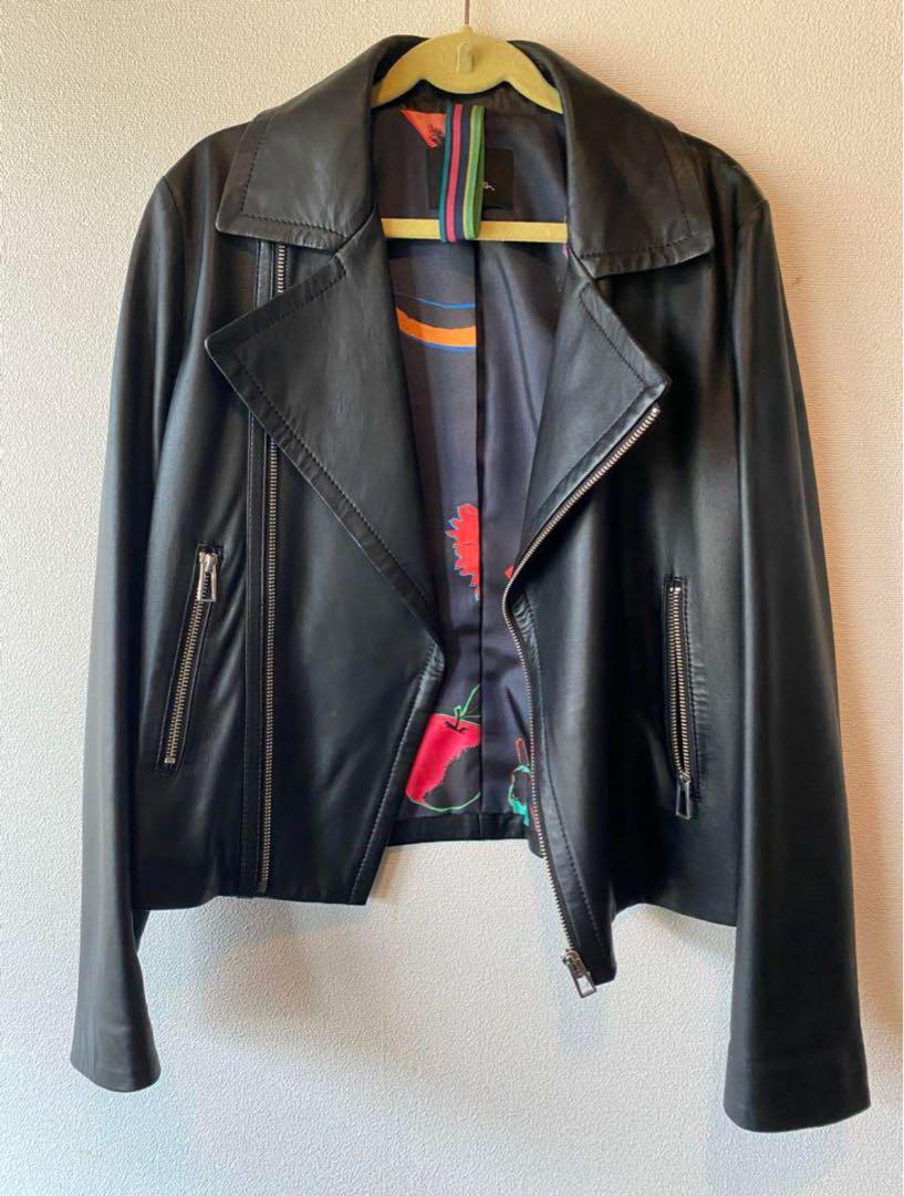 ポールスミス 羊革 ライダース レザージャケット 40 レディース 女性