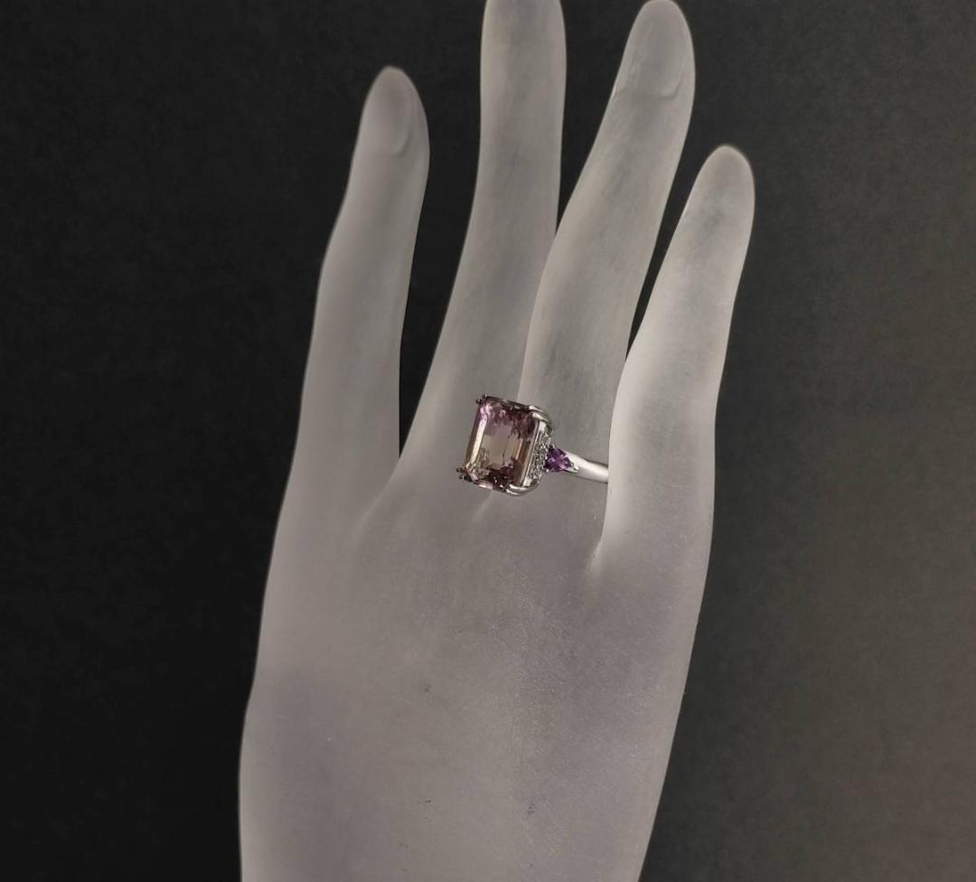 アメトリン リング バイカラー ジルコン 指輪 シルバー 925