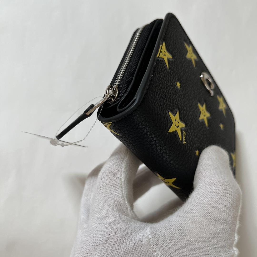 COACH コーチ　二つ折り財布　CN611 スター　ブラック　新品未使用 COACH コーチ 二つ折り財布 CN611 スター ブラック 新品未使用