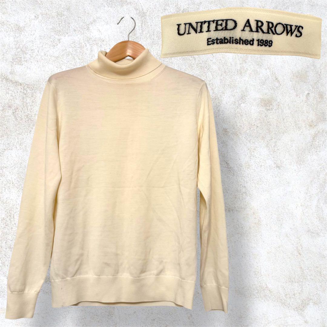 UNITED ARROWS アイボリー タートルネックセーター