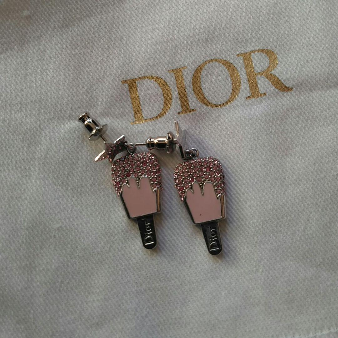 付属品Christian　Dior アイスバー　ピアス　ラインストーン　ピンク　レア