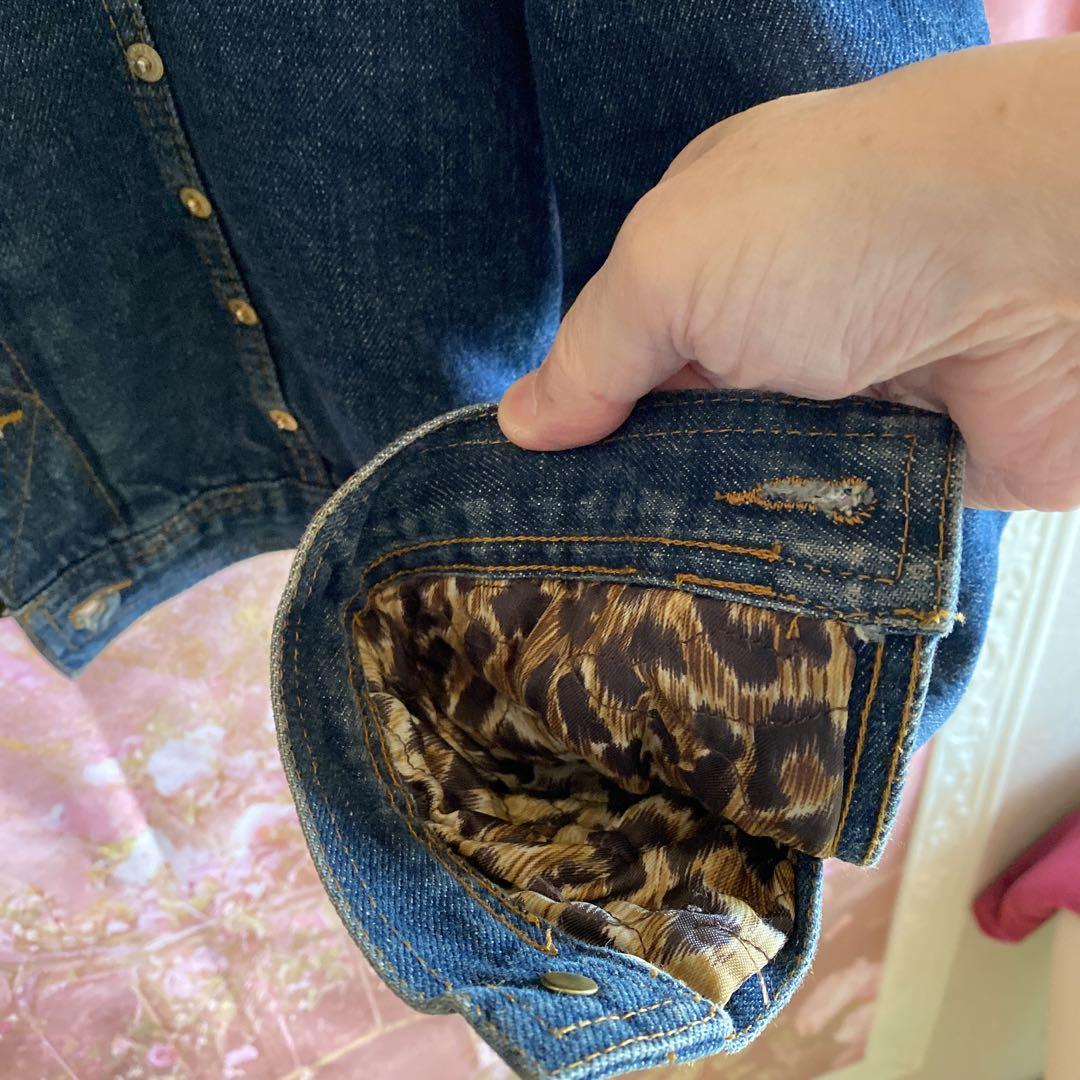 dolce&gabbana M D&G スタッドデニムジャケット　レオパード柄