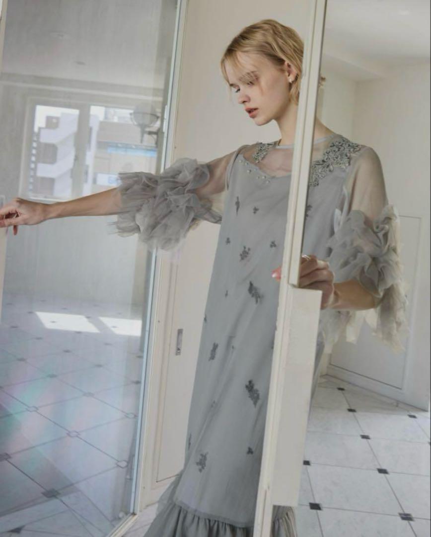 スーツ・フォーマル・ドレス hem tiered volume sleeve embroidery OP