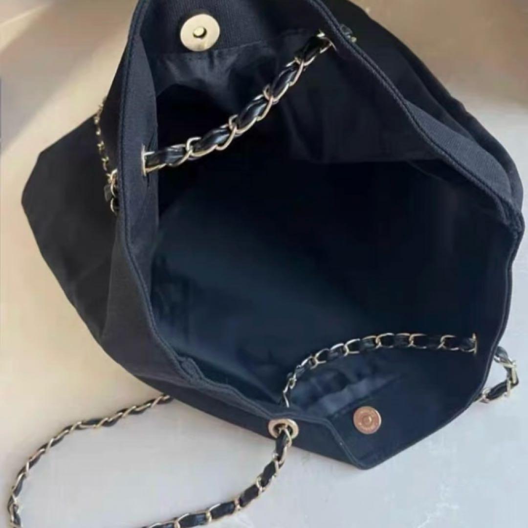 第一ネット シャネルノベルティ CHANEL チェーントートバッグ ブラック バッグ