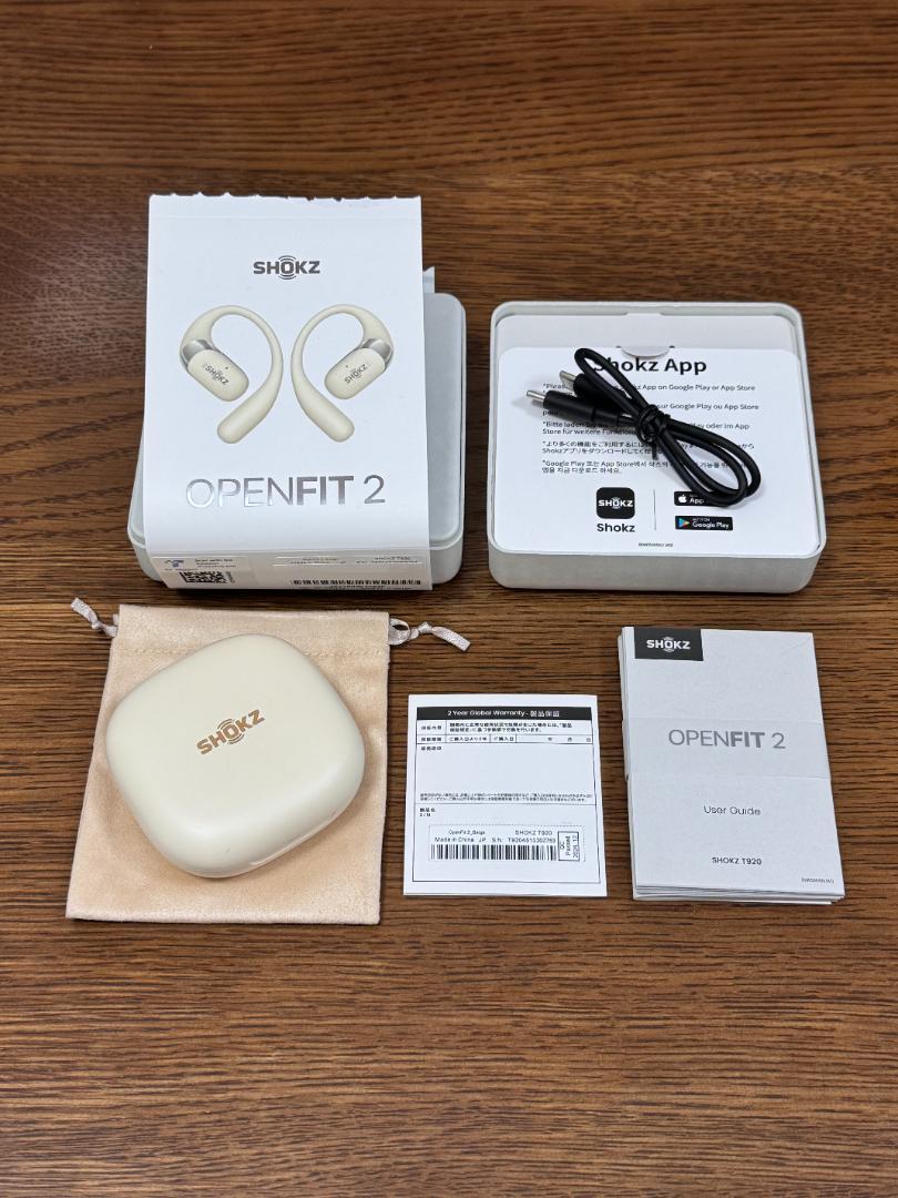 【美品】 Shokz OpenFit 2 ベージュ SKZ-EP-000046